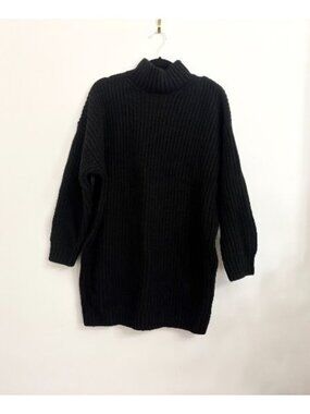 NWT Gap Oversized Mock Neck Ribbed Long Black Sweater - sz Medium